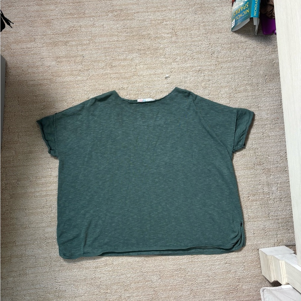 Free People Beach Women's Relaxed Short Sleeve Knit Top - Green